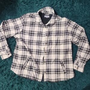 Carhartt Plaid Fleece Lined Shirt Jacket Black White Flannel Mens XXL